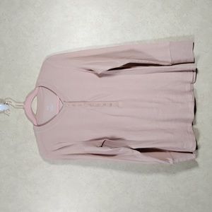 H153 Aerie tan L/S waffle weave half snap top L NEW